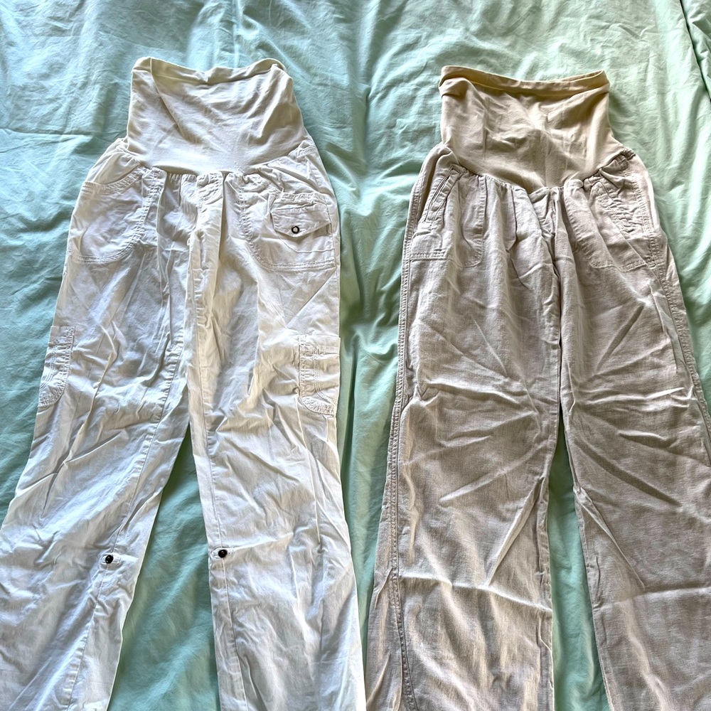 Bundle of 2 Motherhood Maternity Pants, M Medium